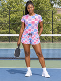 Pickleball Cotton Candy Checker Drive Women's Sports Jersey - front view