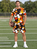 Football Solar Flare Splash Zone Men's Athletic Shorts with Pockets - front view