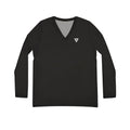 Jet Black Essential Women's Long Sleeve V-Neck Athletic Top