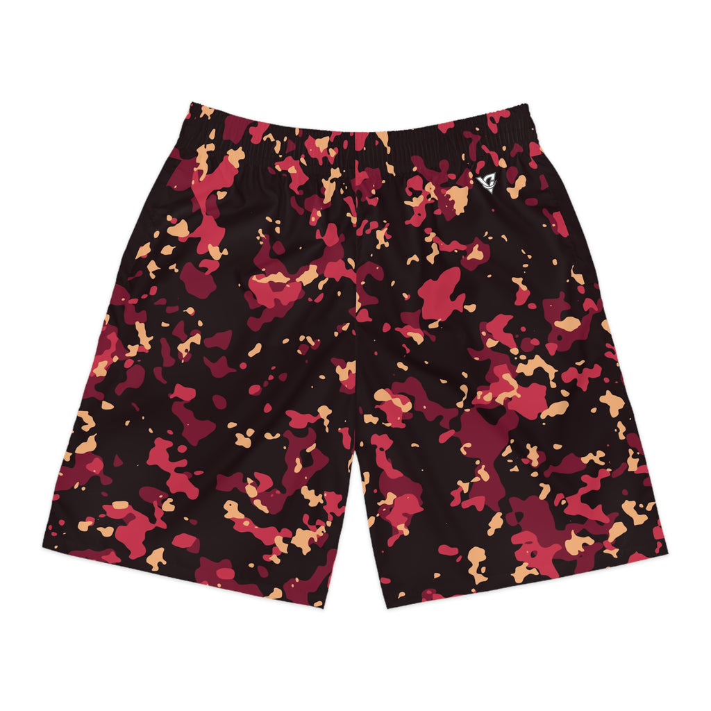 Men's Cranberry Splatter Performance Jogger Athletic Shorts with Pockets