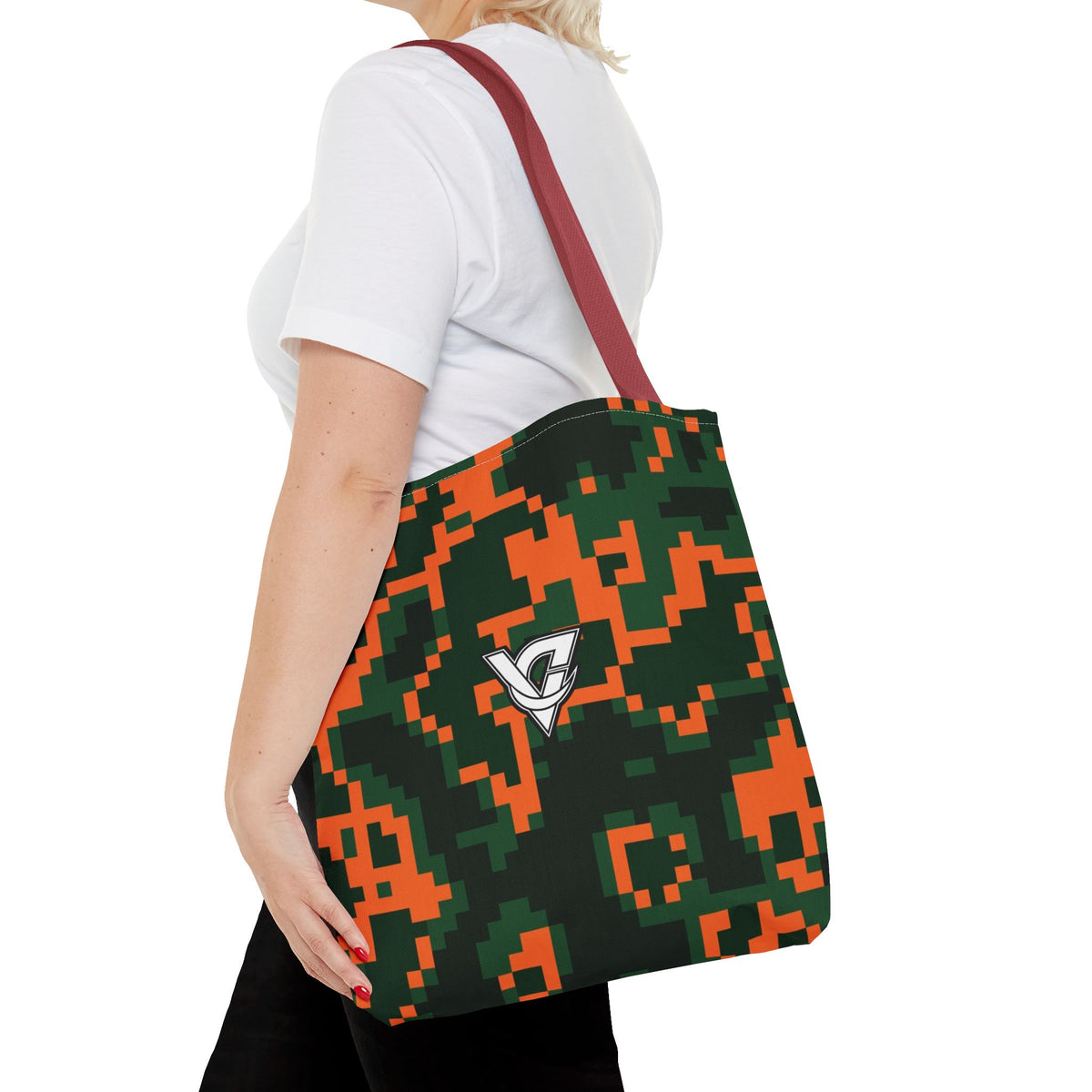 Evergreen Ember Digital Camo Tote Bag — All-Over Print Gym & Everyday Tote