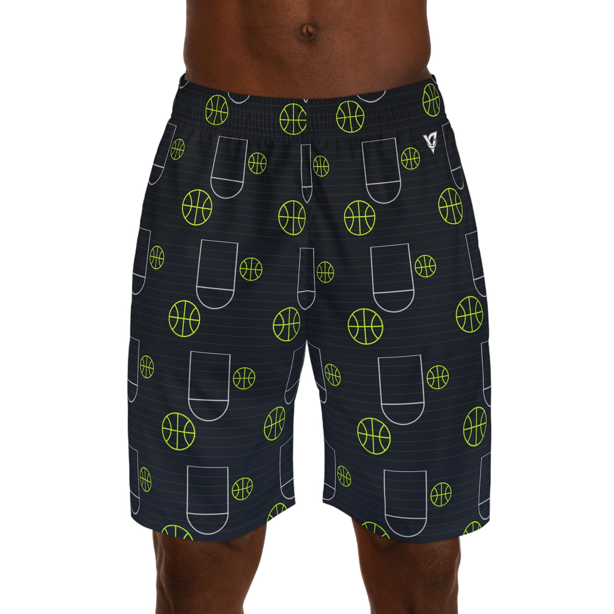 Basketball Volt Night Court Seam Men's Athletic Shorts with Pockets