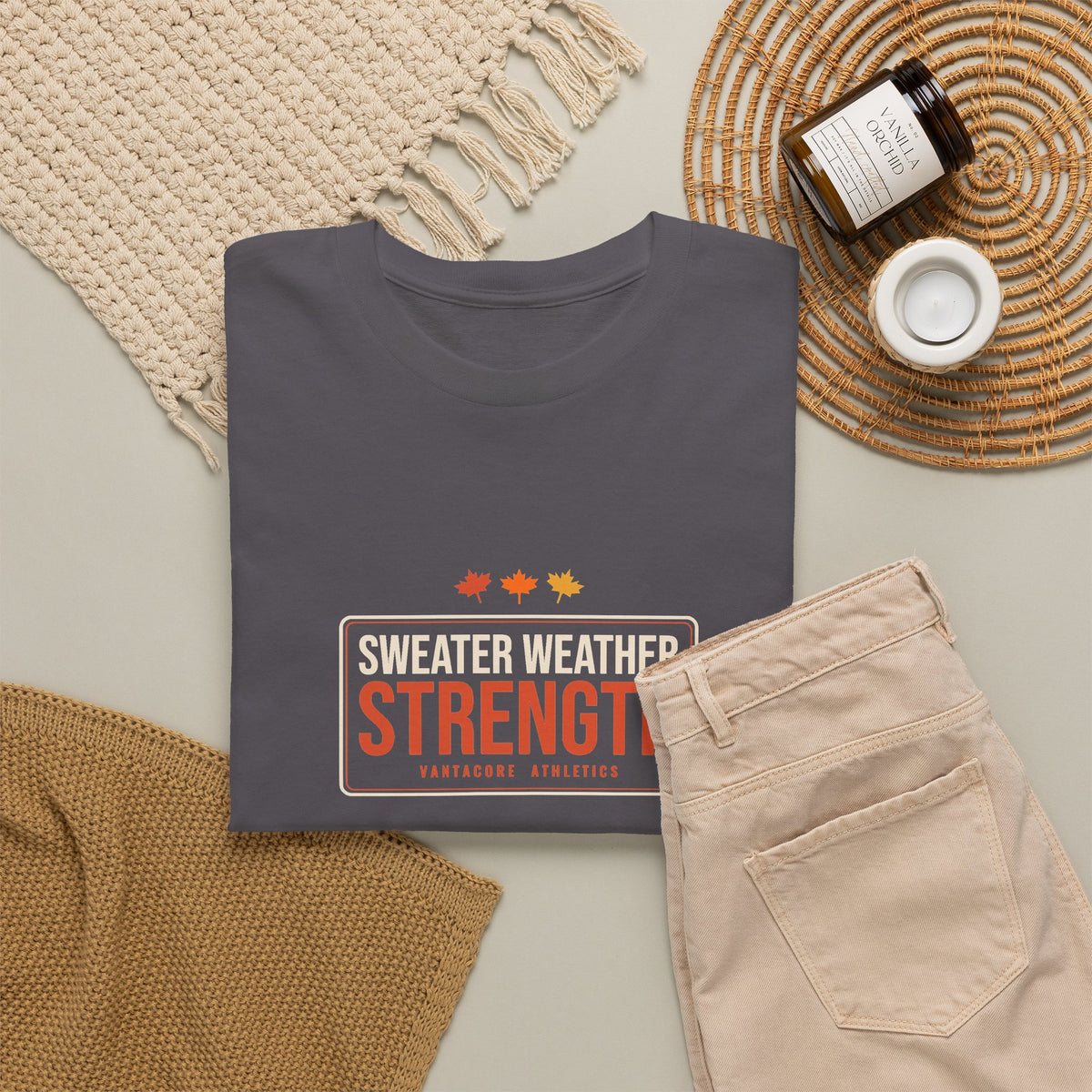 Sweater Weather Strength | Men's Graphic Gym T-Shirt