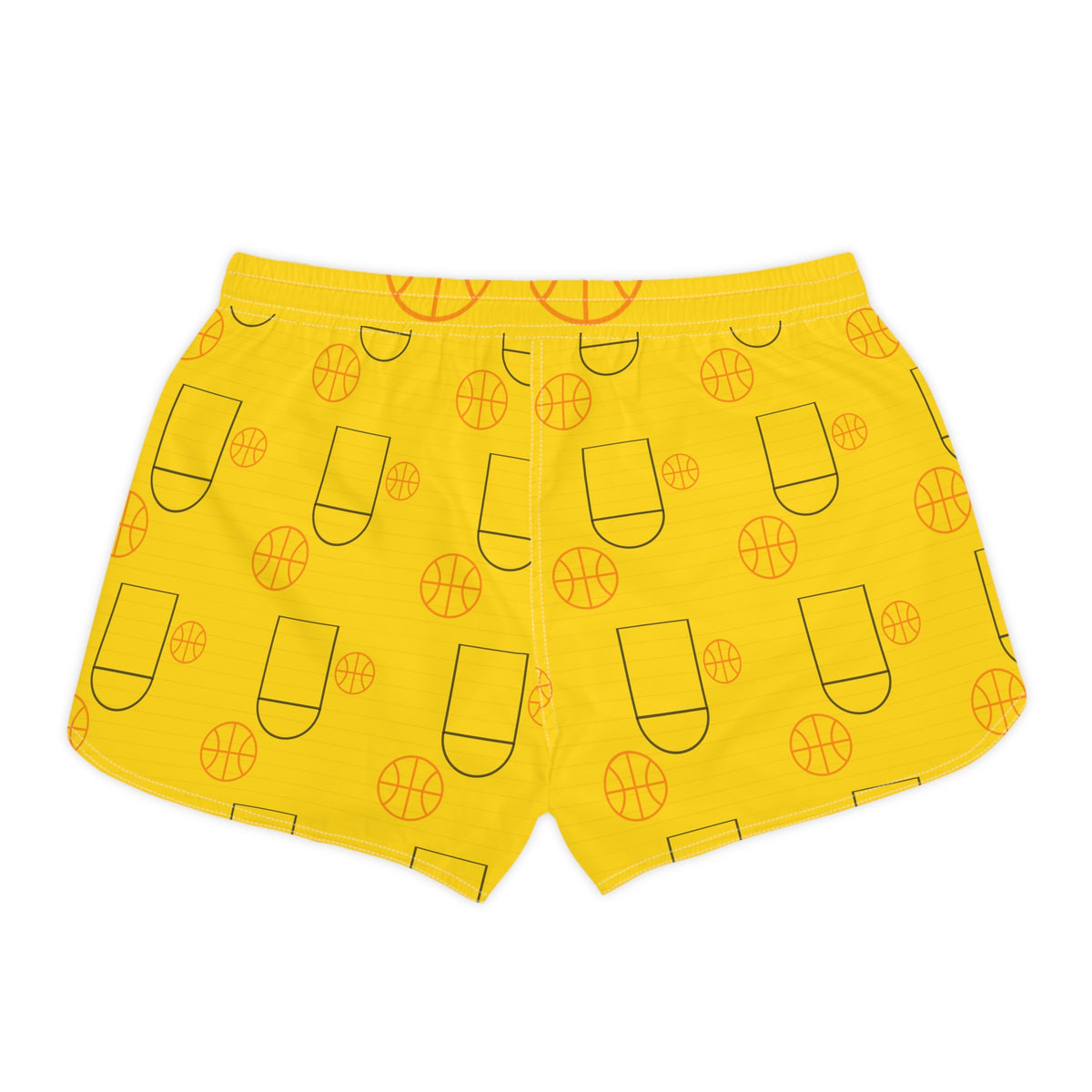 Basketball Neon Citrus Court Seam Women's Athletic Shorts with Pockets