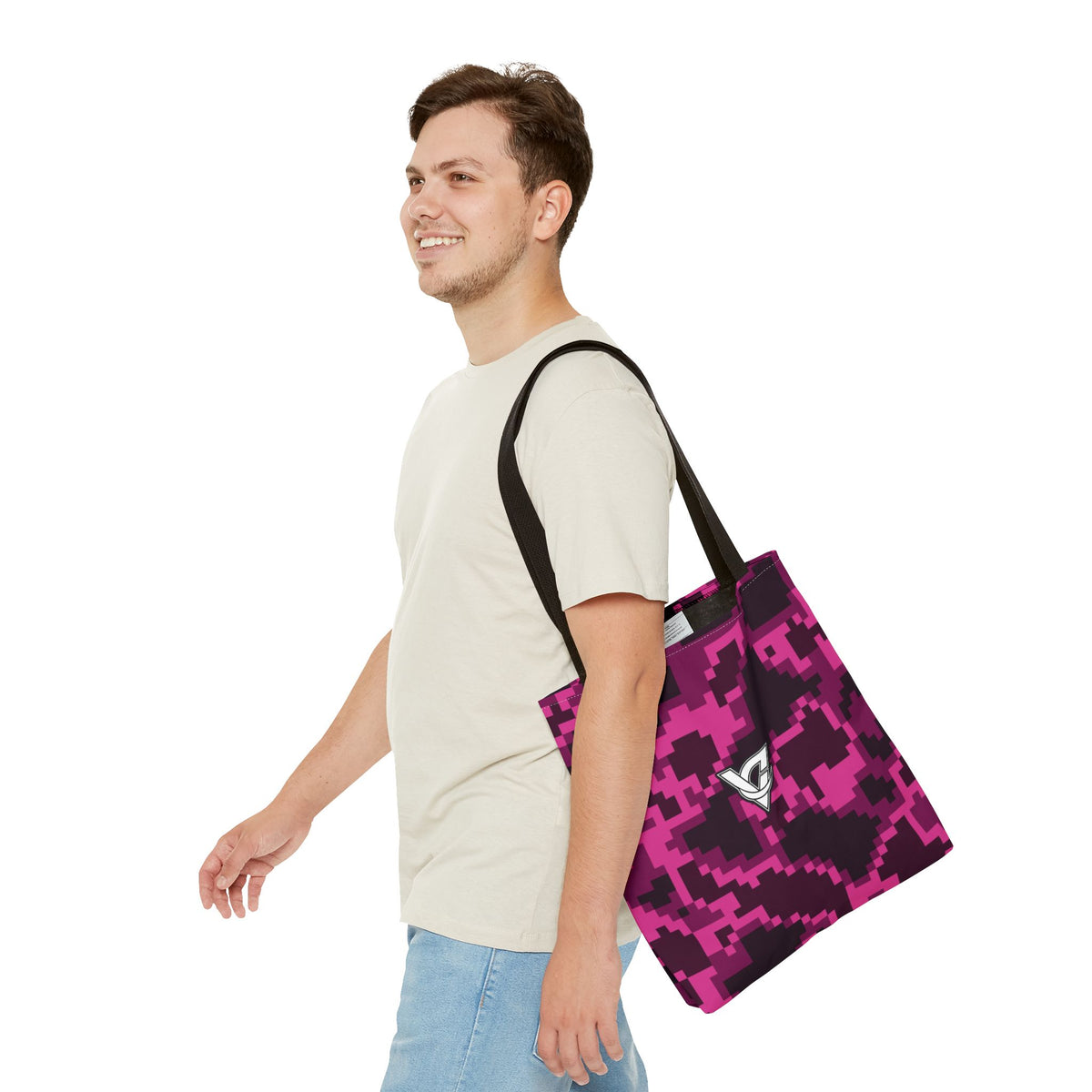 Berry Digital Camo Tote Bag — All-Over Print Gym & Everyday Tote