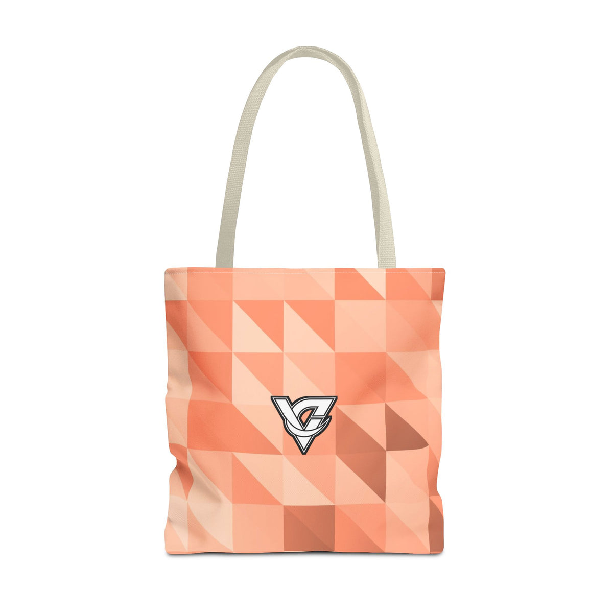 Peach Low-Poly Tote Bag — All-Over Print Gym & Everyday Tote
