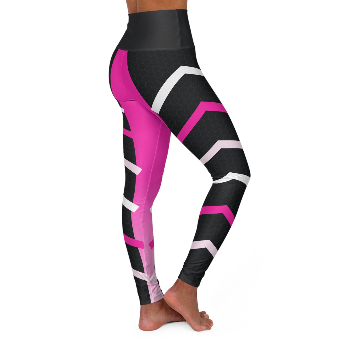 Neon Fusion Hex High-Waisted Yoga Leggings