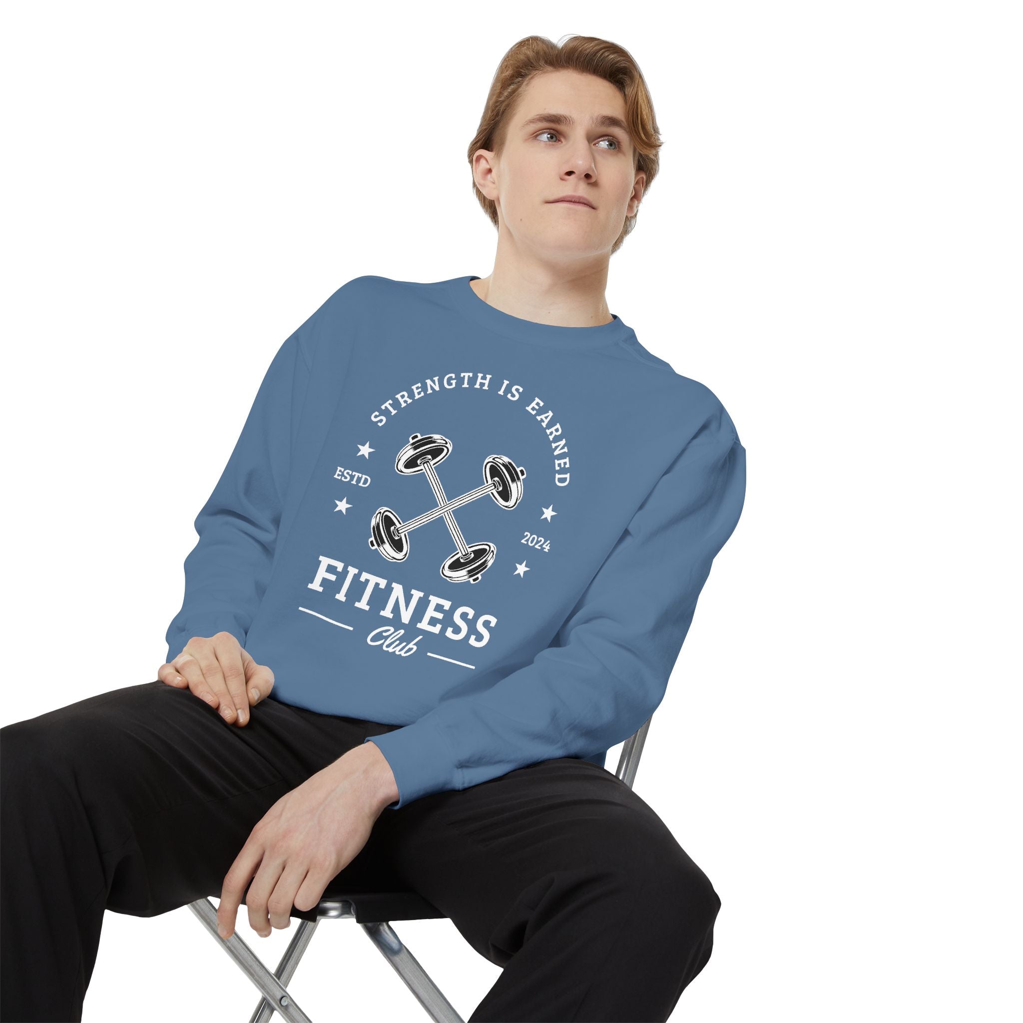 Fitness Club Sweatshirt | "Strength Is Earned" Crewneck