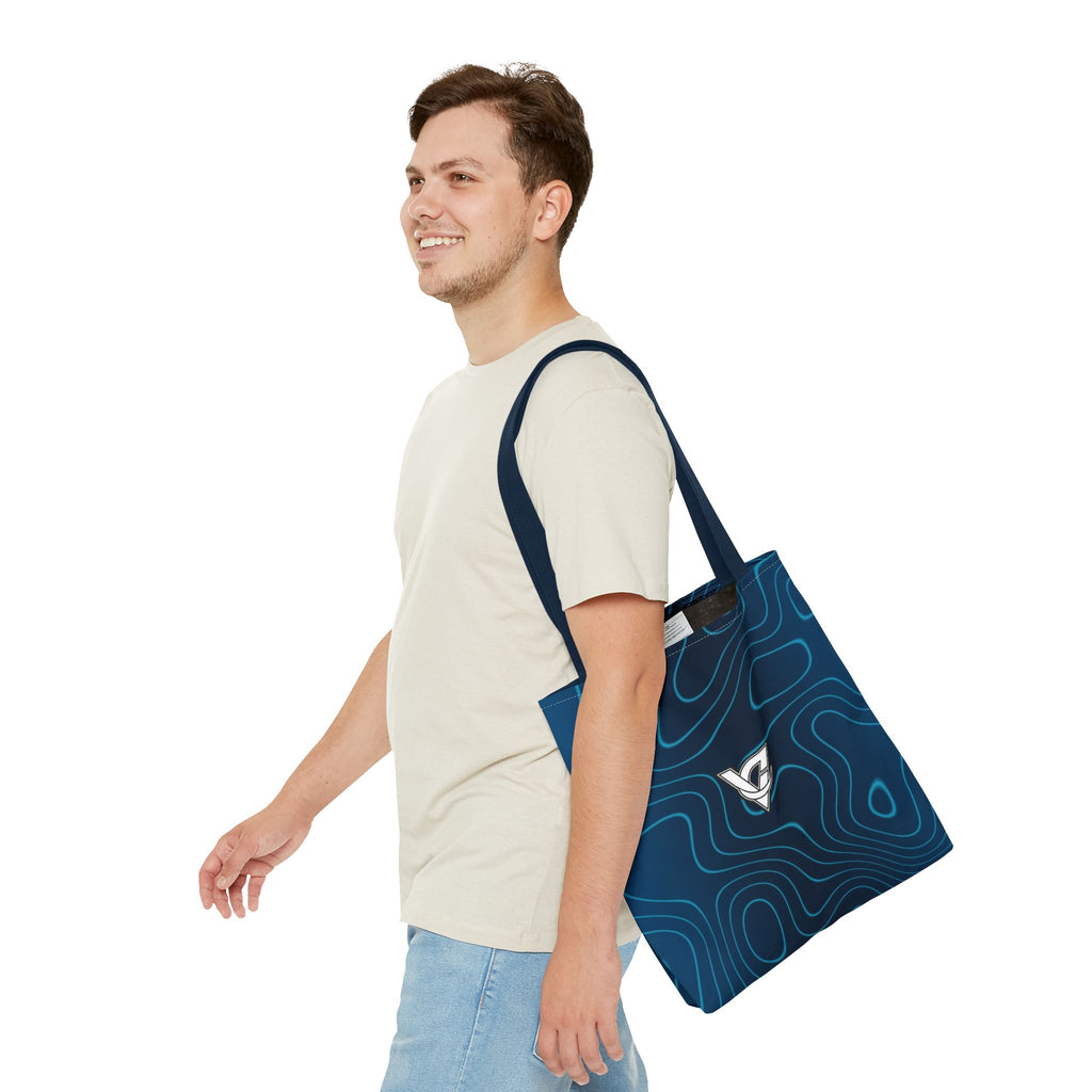 Ocean Topo Tote Bag — All-Over Print Gym & Everyday Tote