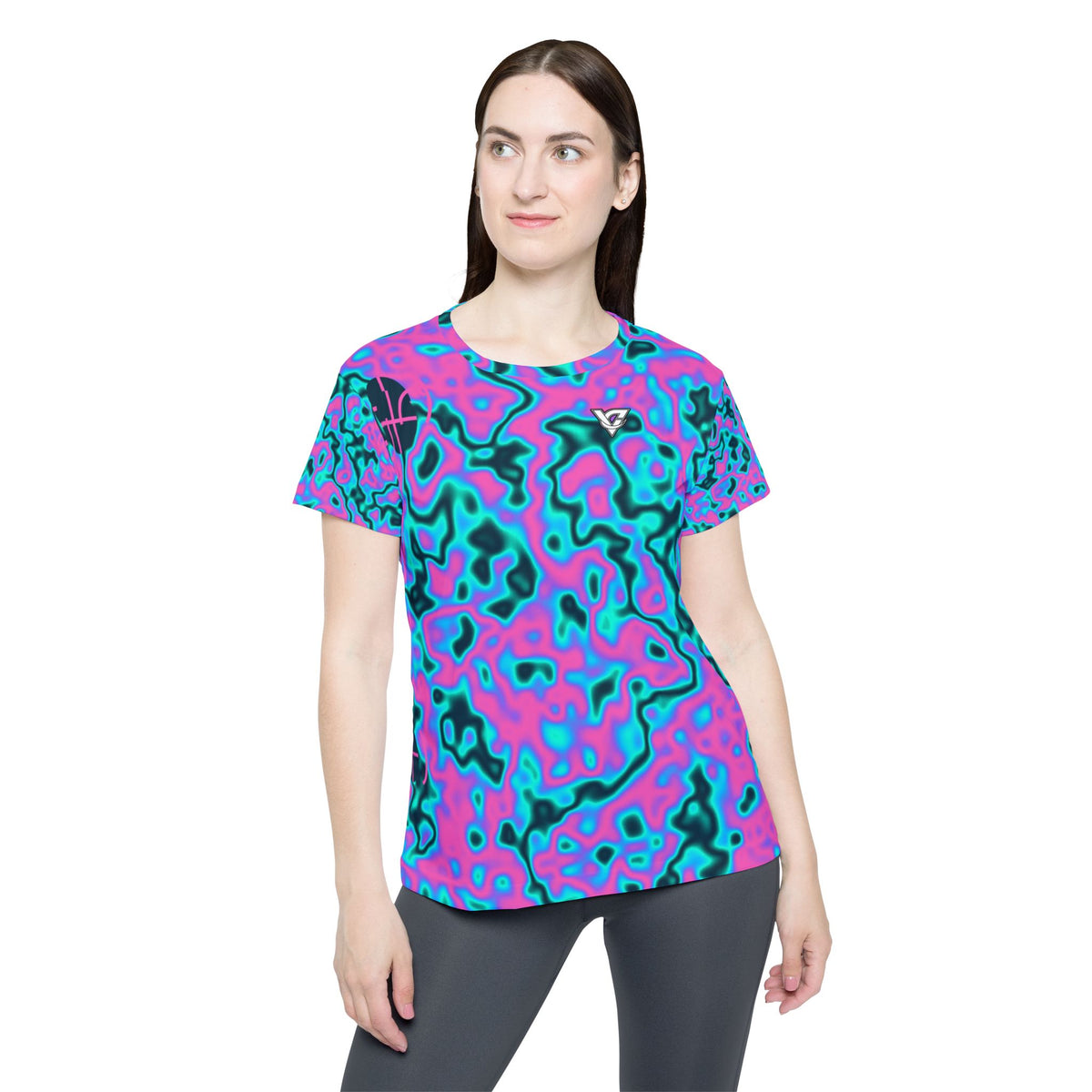 Basketball Neon Lagoon Marble Flow Women's Sports Jersey