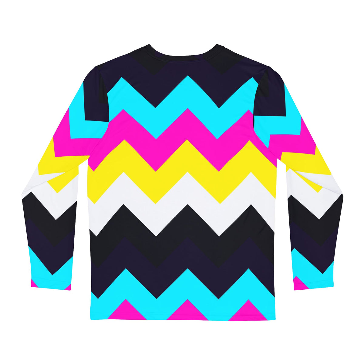Neon Chevron Men's Long Sleeve Athletic Shirt