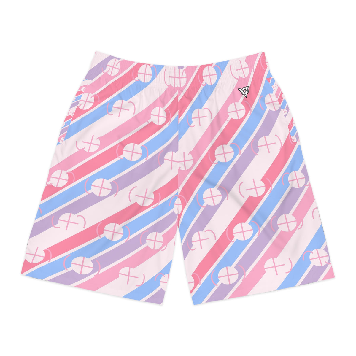 Basketball Cotton Candy Stripe Surge Men's Athletic Shorts with Pockets