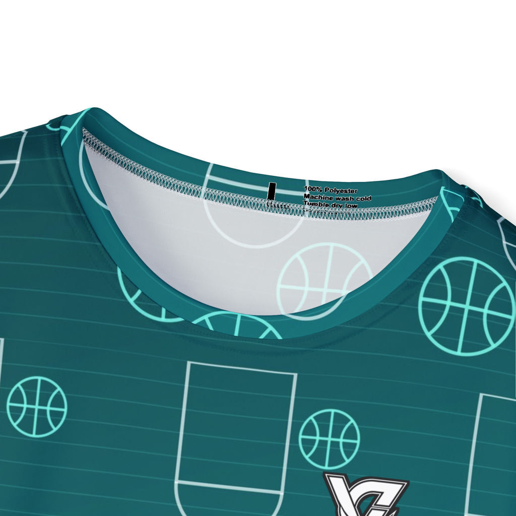 Basketball Teal Wave Court Seam Men's Sports Jersey