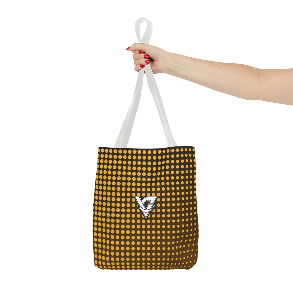 Harvest Gold Halftone Tote Bag — All-Over Print Gym & Everyday Tote