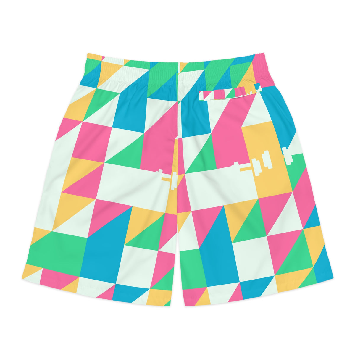 Training & Gym Mint Sorbet Prism Block Men's Athletic Shorts with Pockets