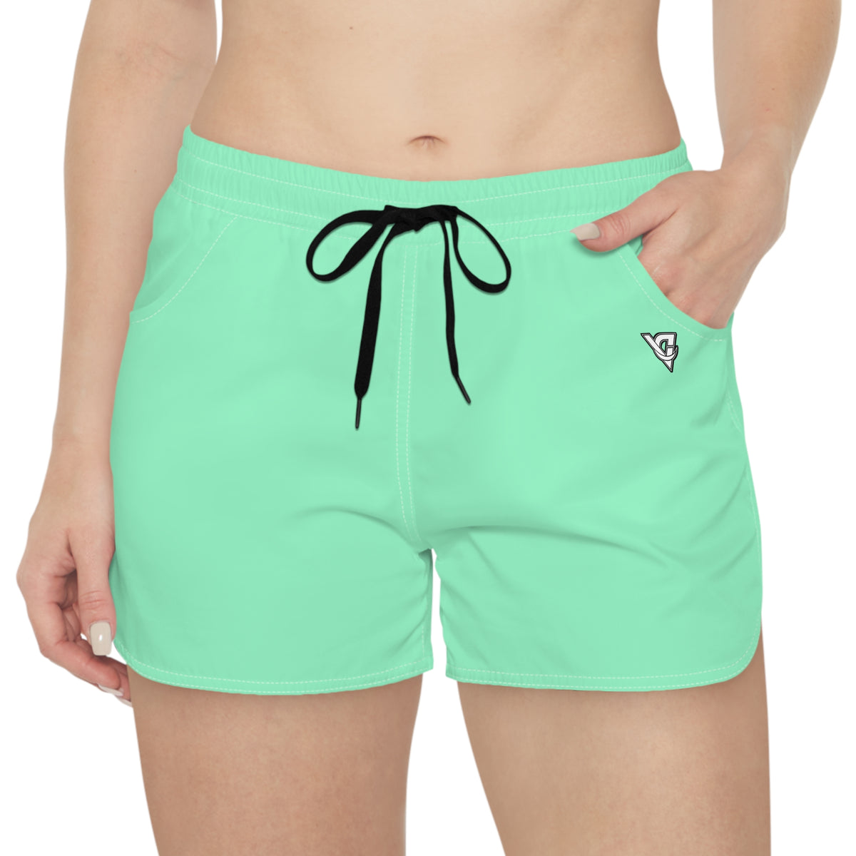 Vantacore Solid Mint Women's Athletic Shorts with Pockets