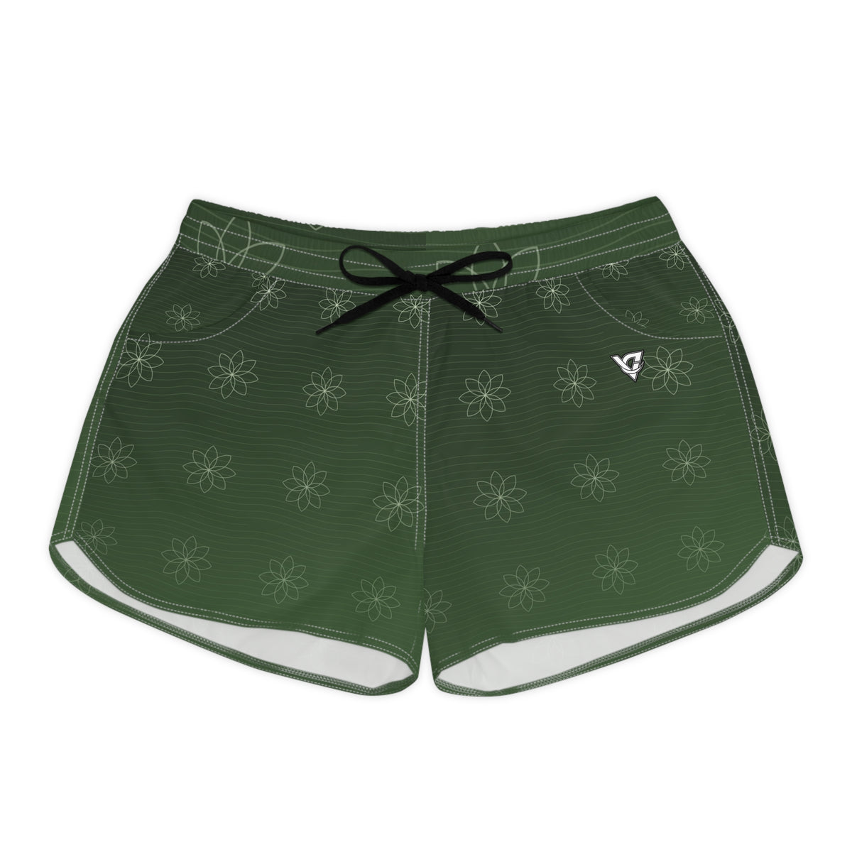 Yoga Forest Camo Flow Lotus Women's Athletic Shorts with Pockets