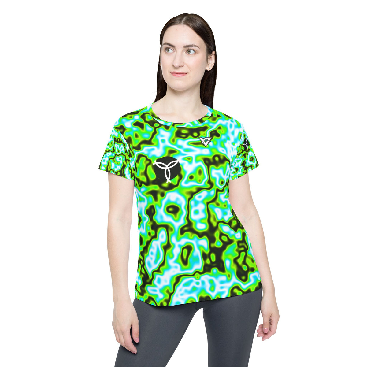 Volleyball Lime Riot Marble Flow Women's Sports Jersey