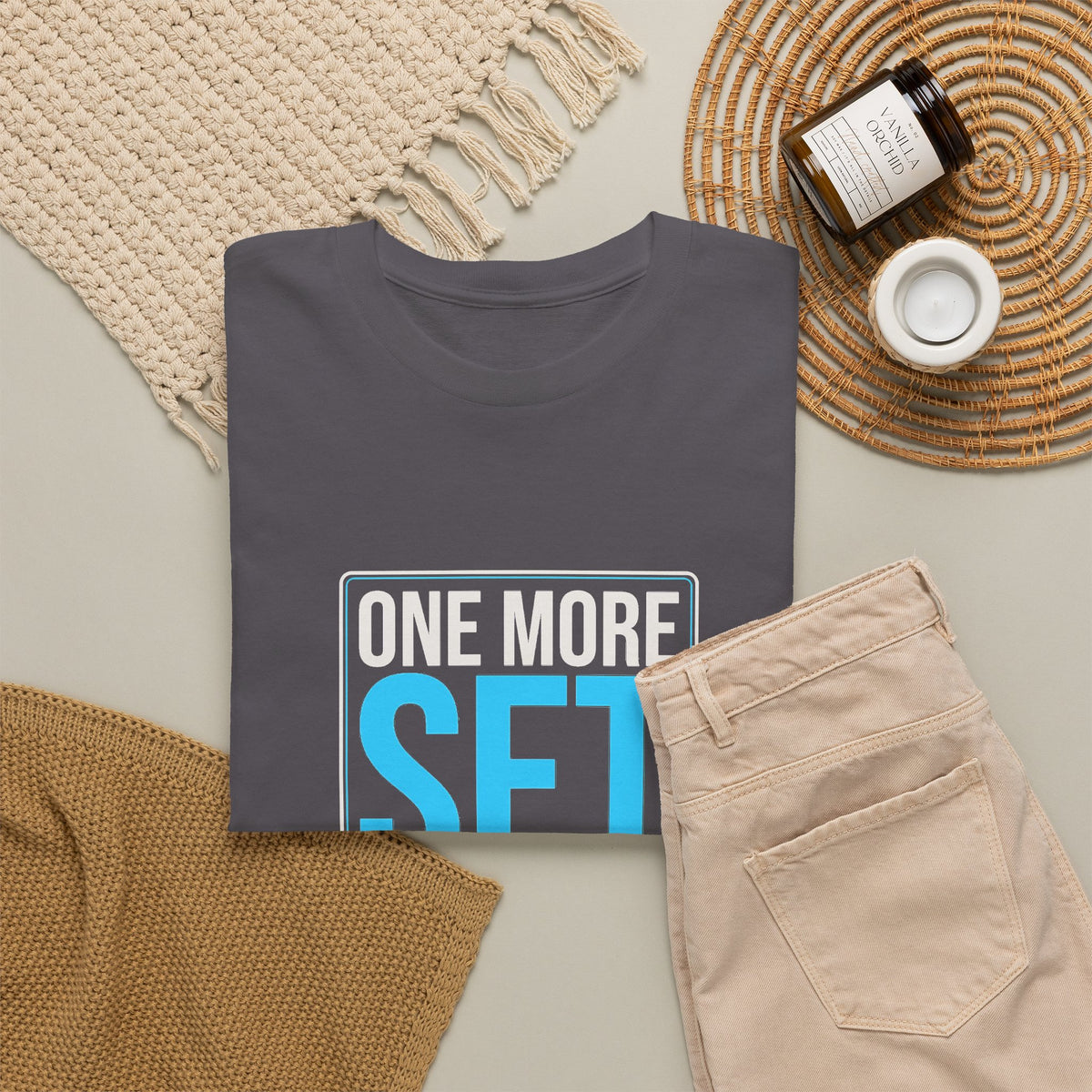One More Set | Men's Graphic Gym T-Shirt