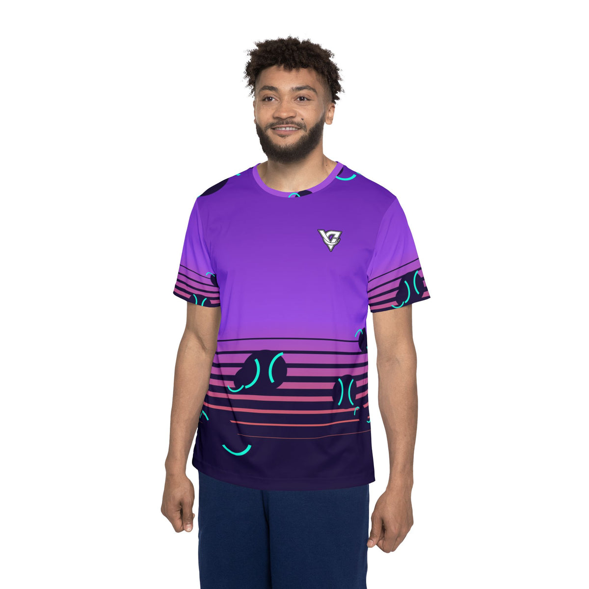 Tennis Galaxy Glow Horizon Fade Men's Sports Jersey