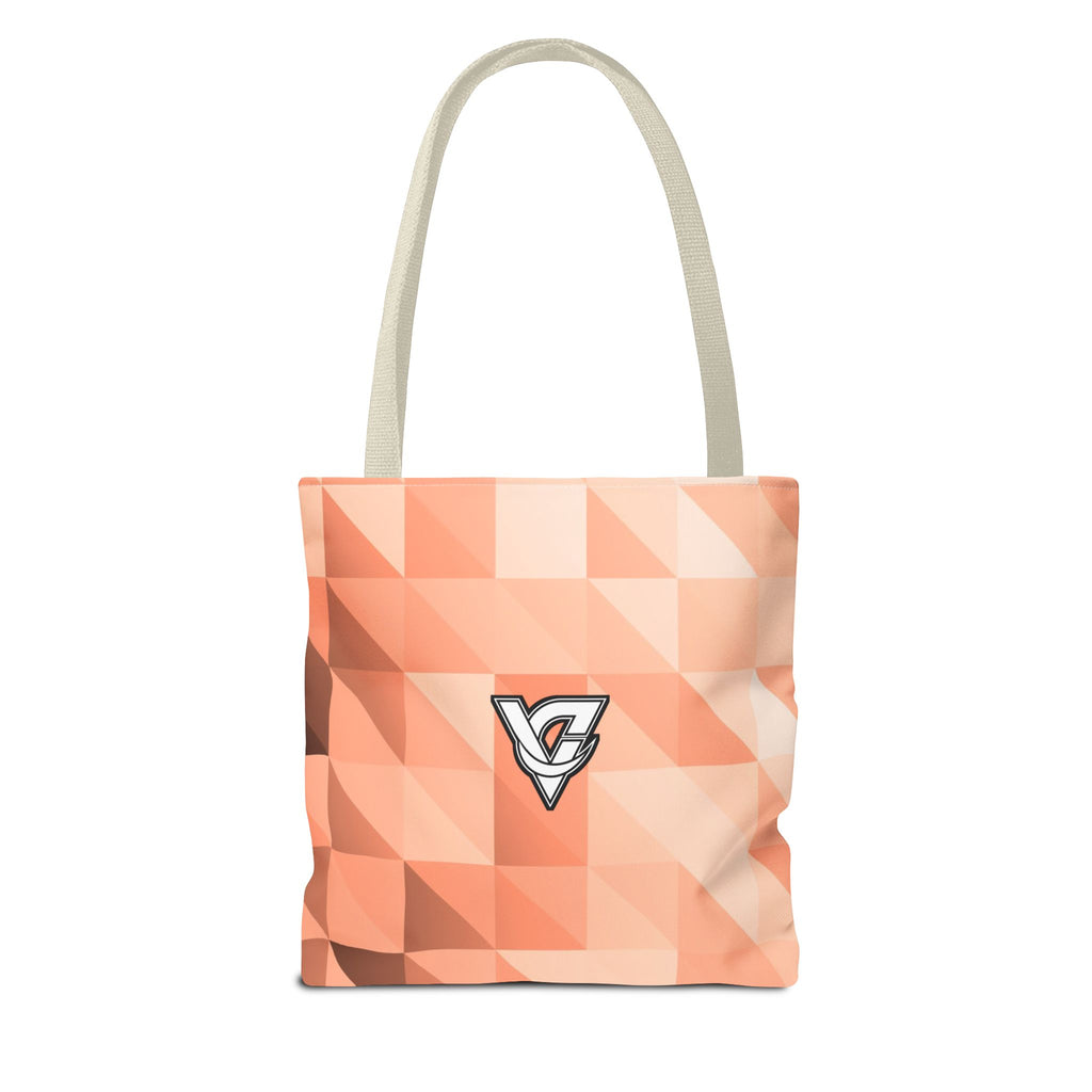 Peach Low-Poly Tote Bag — All-Over Print Gym & Everyday Tote