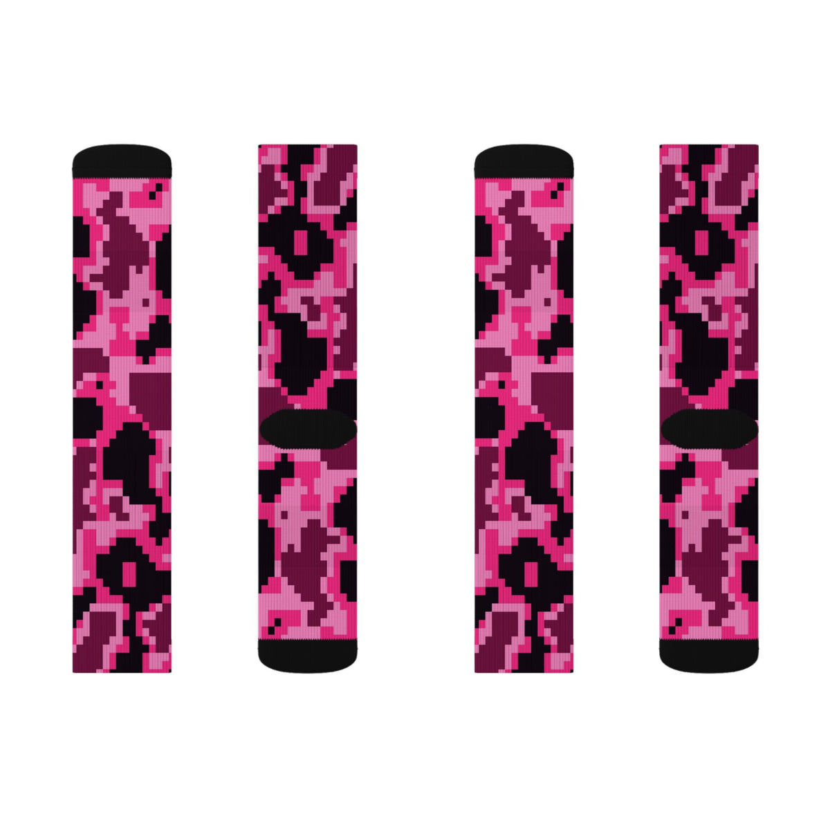 Hot Pink Digital Camo Athletic Crew Socks