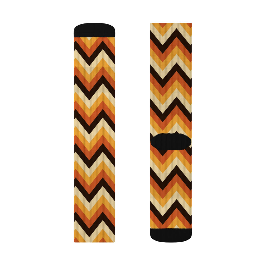 Golden Hour Chevron Athletic Crew Socks