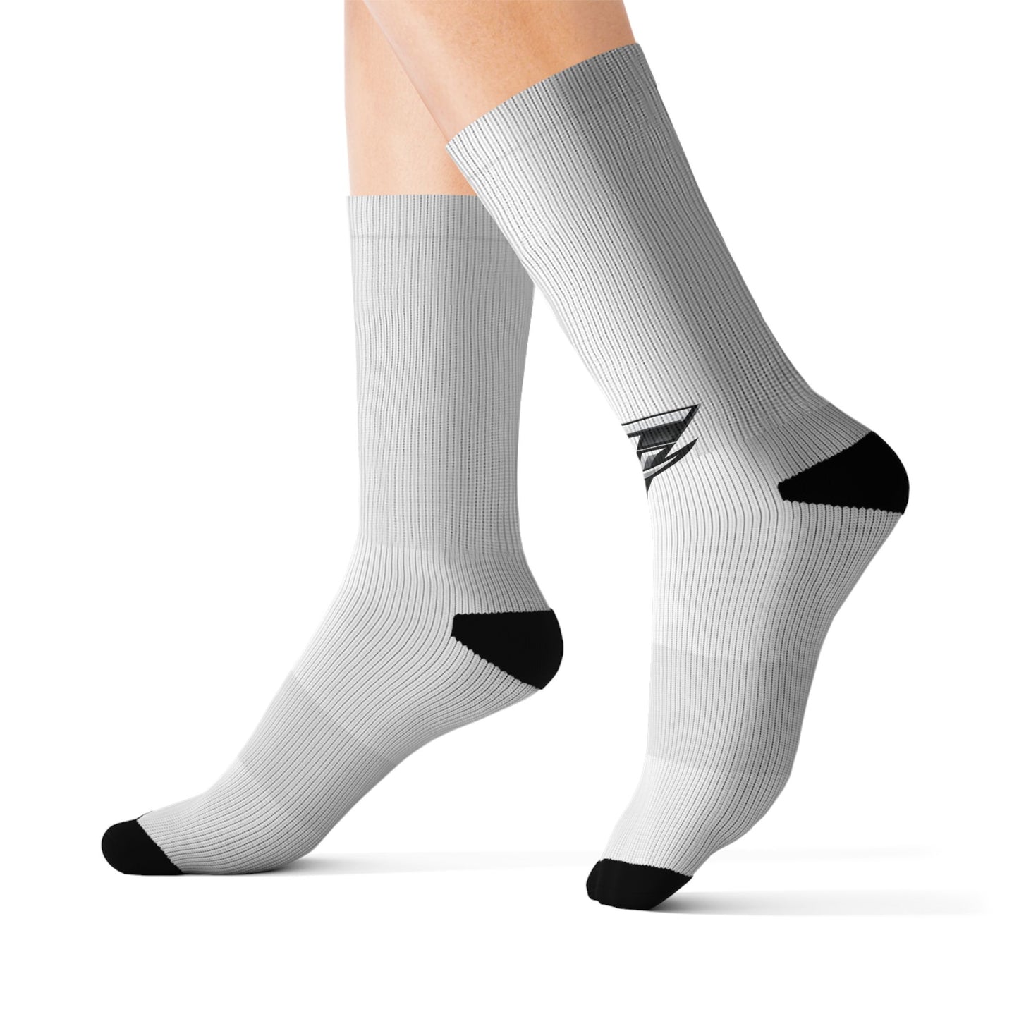 Athletic Sublimation Crew Socks — Minimal Logo Performance Socks