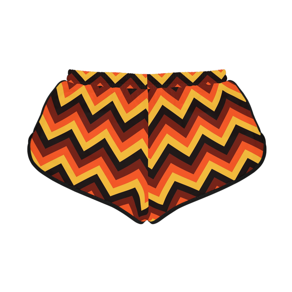 Women's Ember Chevron Relaxed Shorts — All-Over Print Running & Workout Shorts