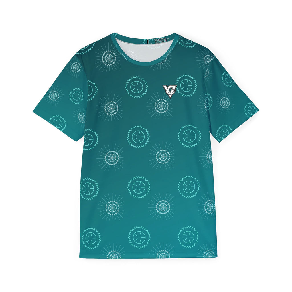 Cycling Teal Wave Chainring Men's Sports Jersey