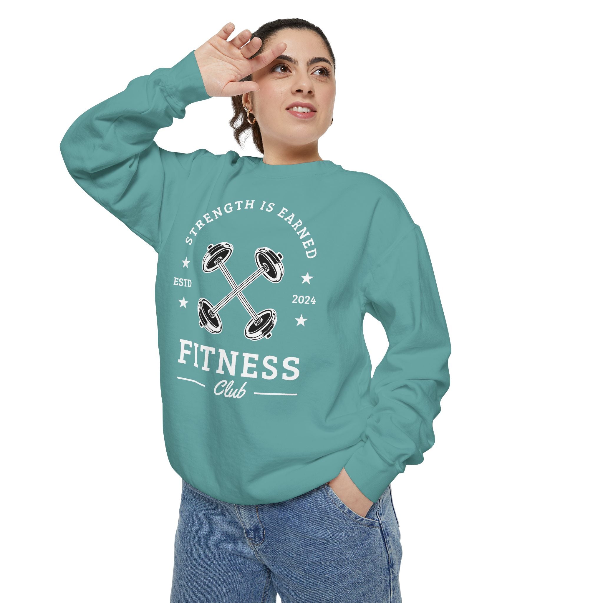 Fitness Club Sweatshirt | "Strength Is Earned" Crewneck