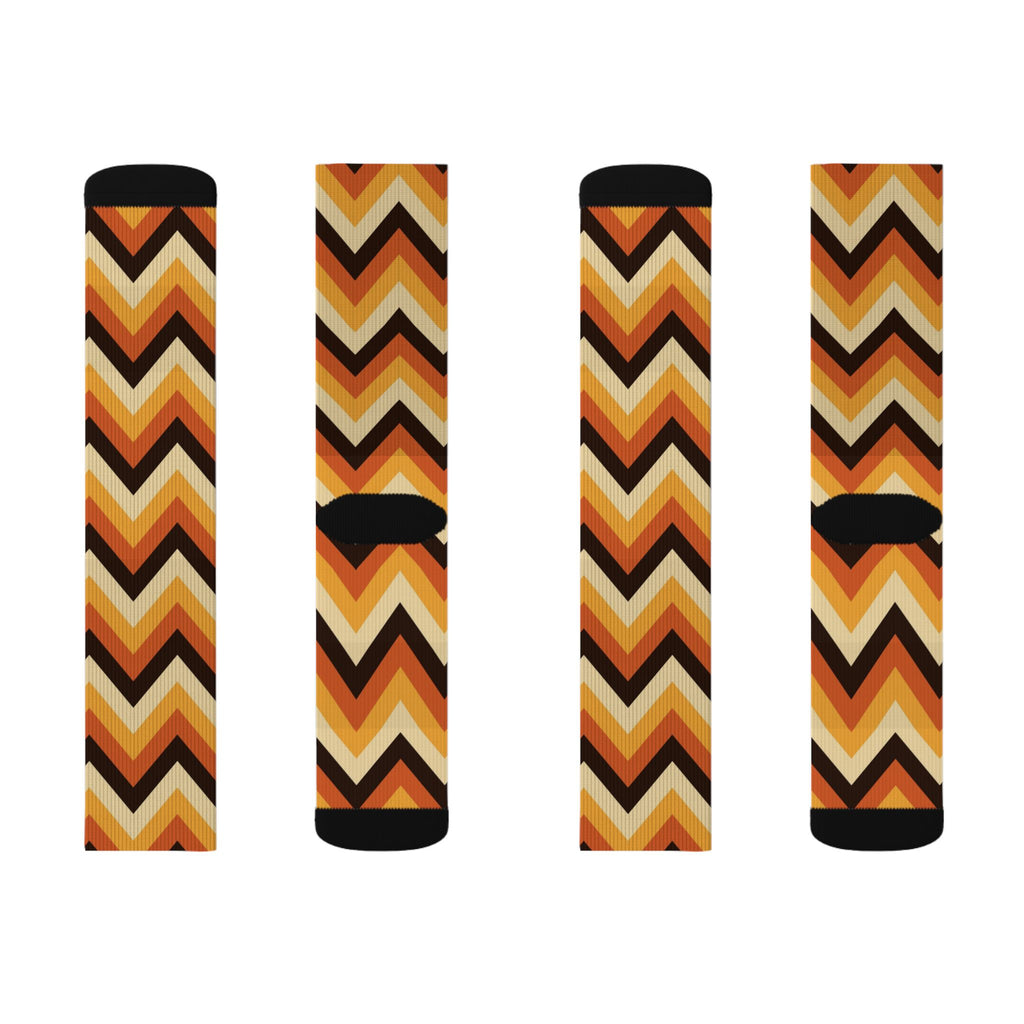Golden Hour Chevron Athletic Crew Socks