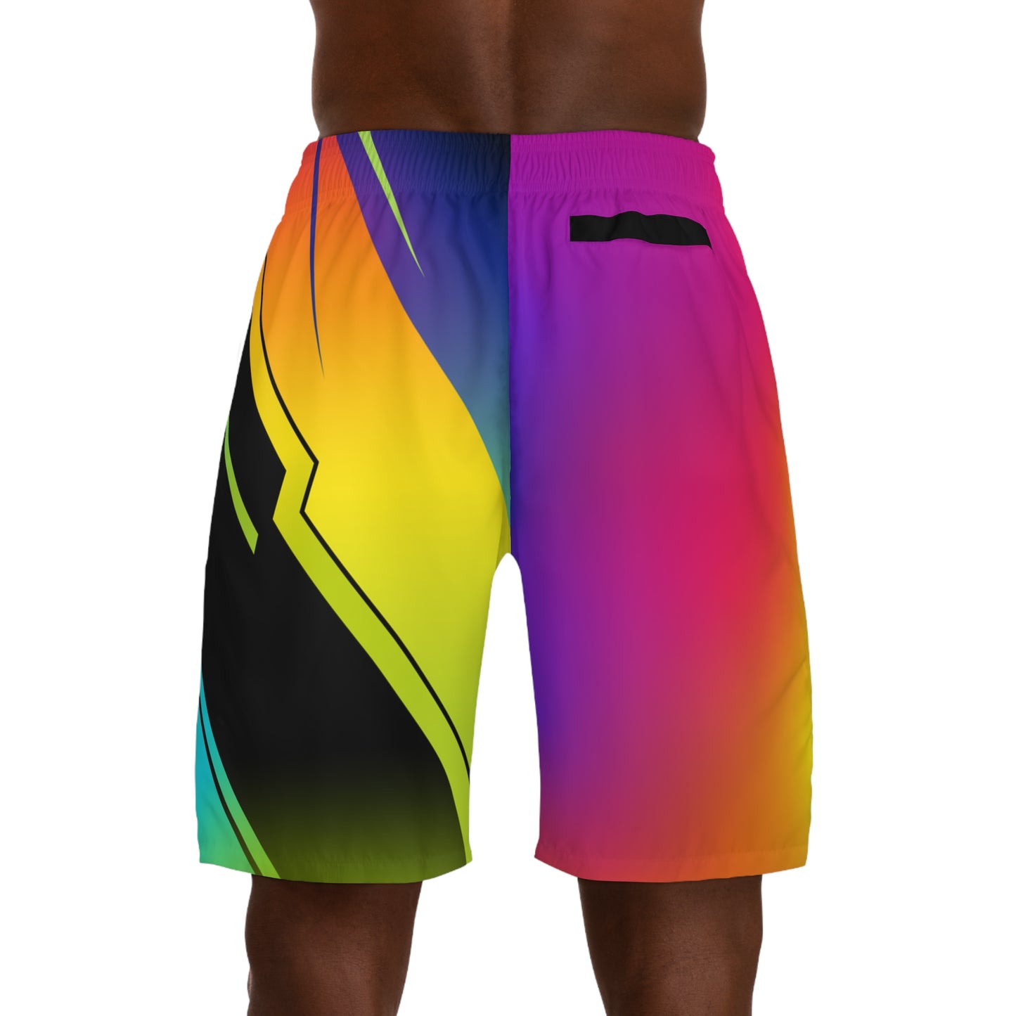 Vibrant Gradient Geometric Jogger Shorts