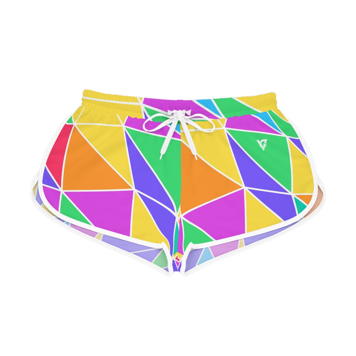 Women's Prism Shards Relaxed Shorts – Colorful All-Over Print Running & Workout Shorts