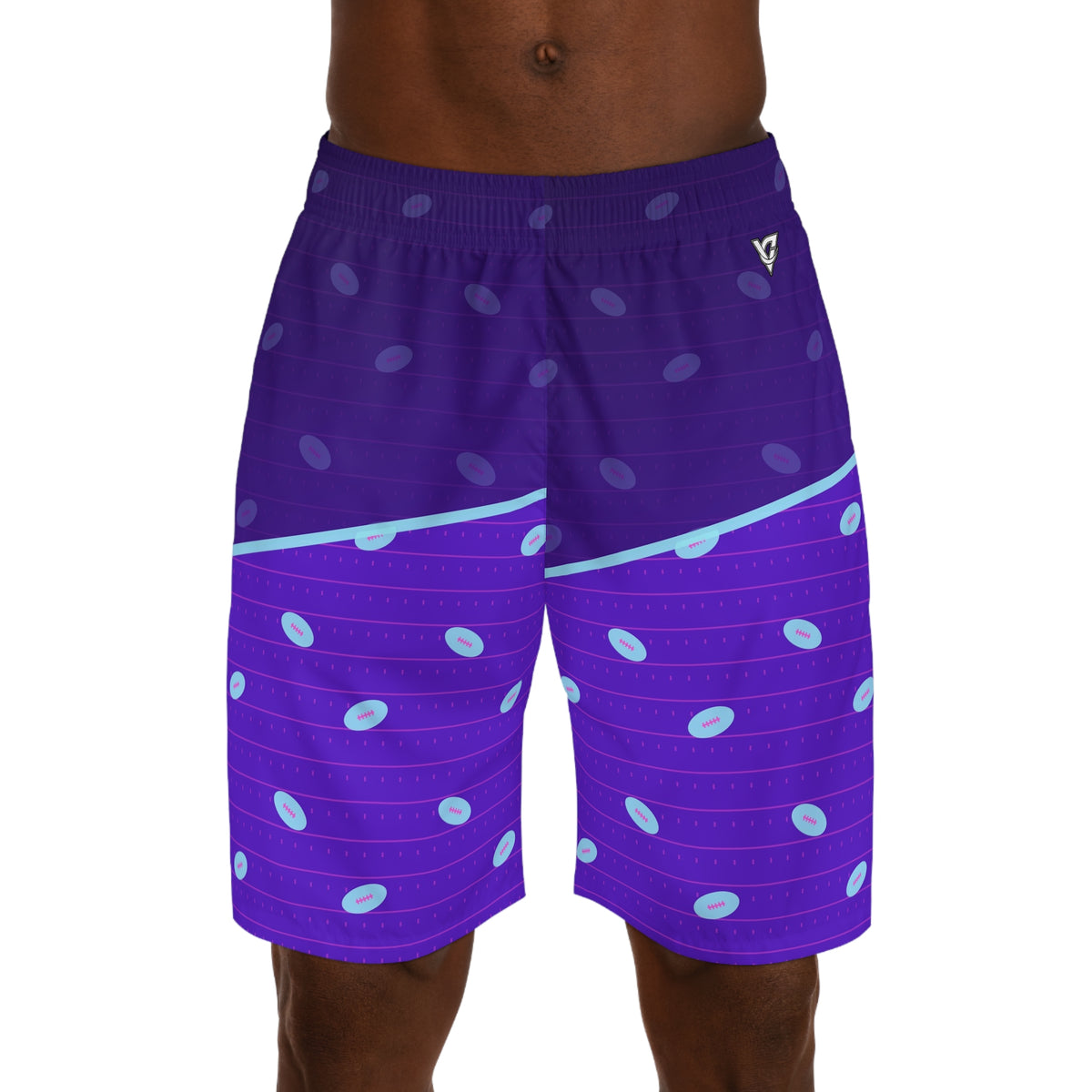 Football Ultra Violet Gridiron Men's Athletic Shorts with Pockets