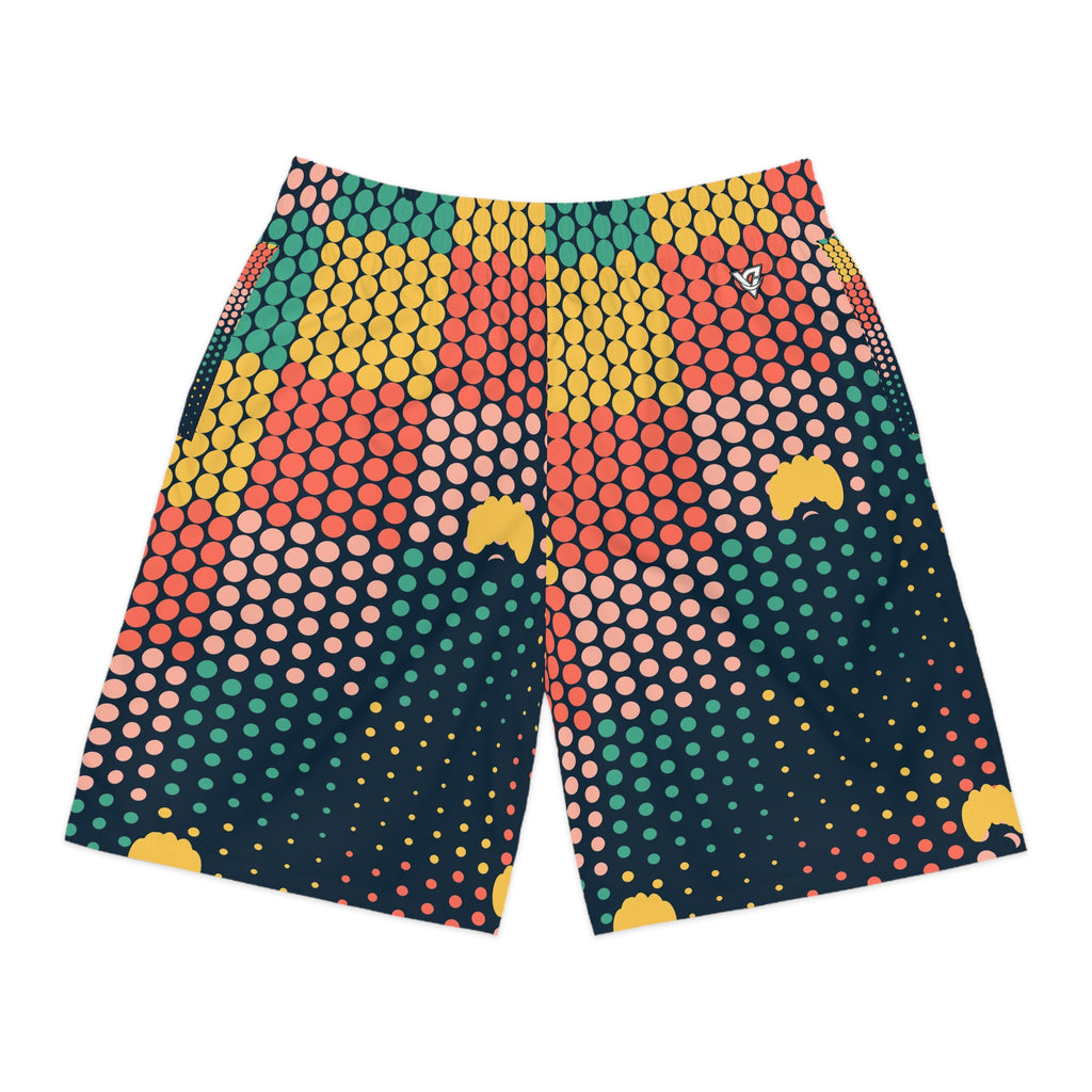 Yoga Coral Reef Halftone Pulse Men's Athletic Shorts with Pockets