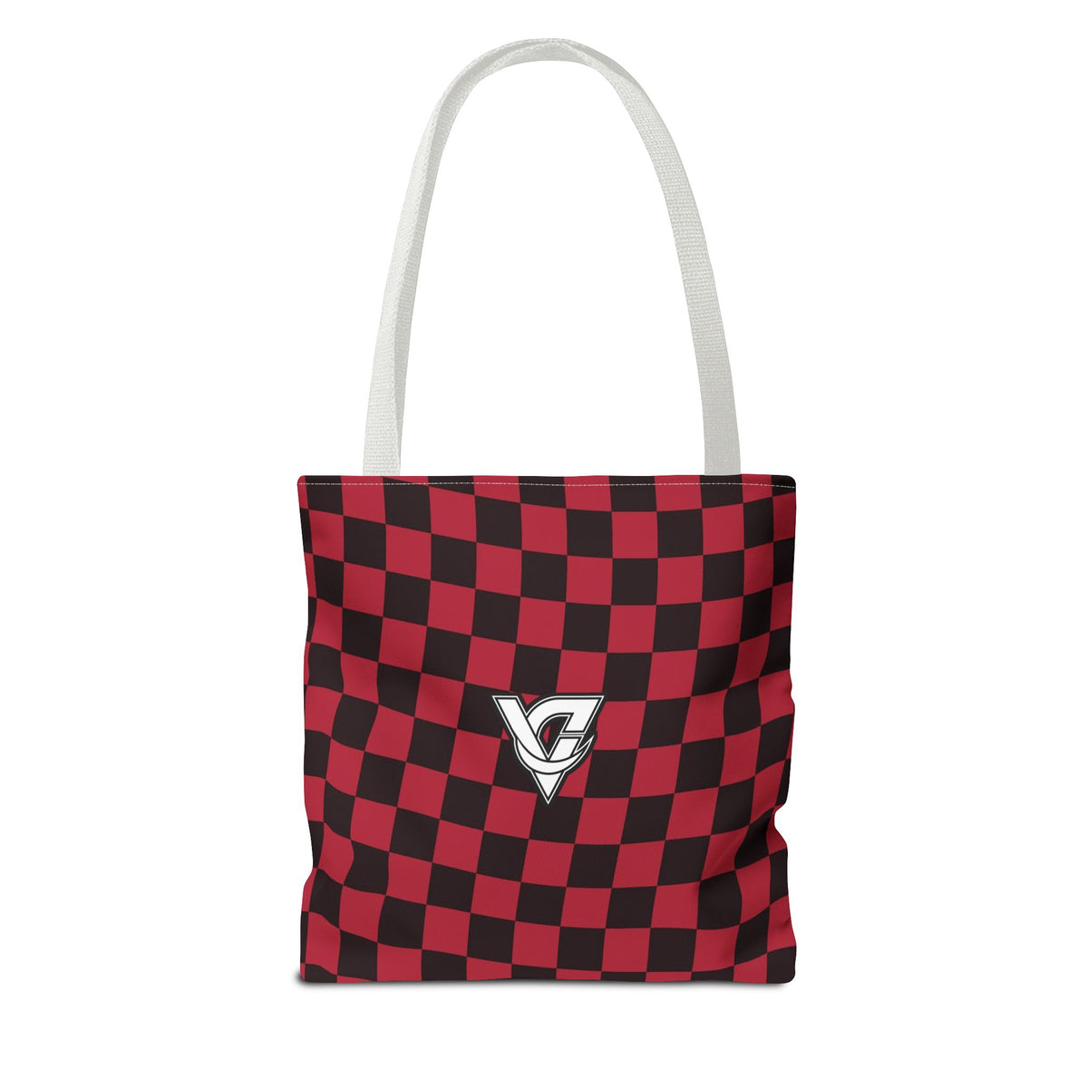 Spiced Wine Warp Check Tote Bag — All-Over Print Gym & Everyday Tote