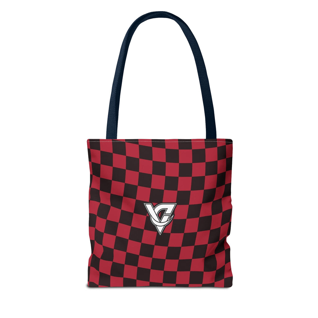 Spiced Wine Warp Check Tote Bag — All-Over Print Gym & Everyday Tote