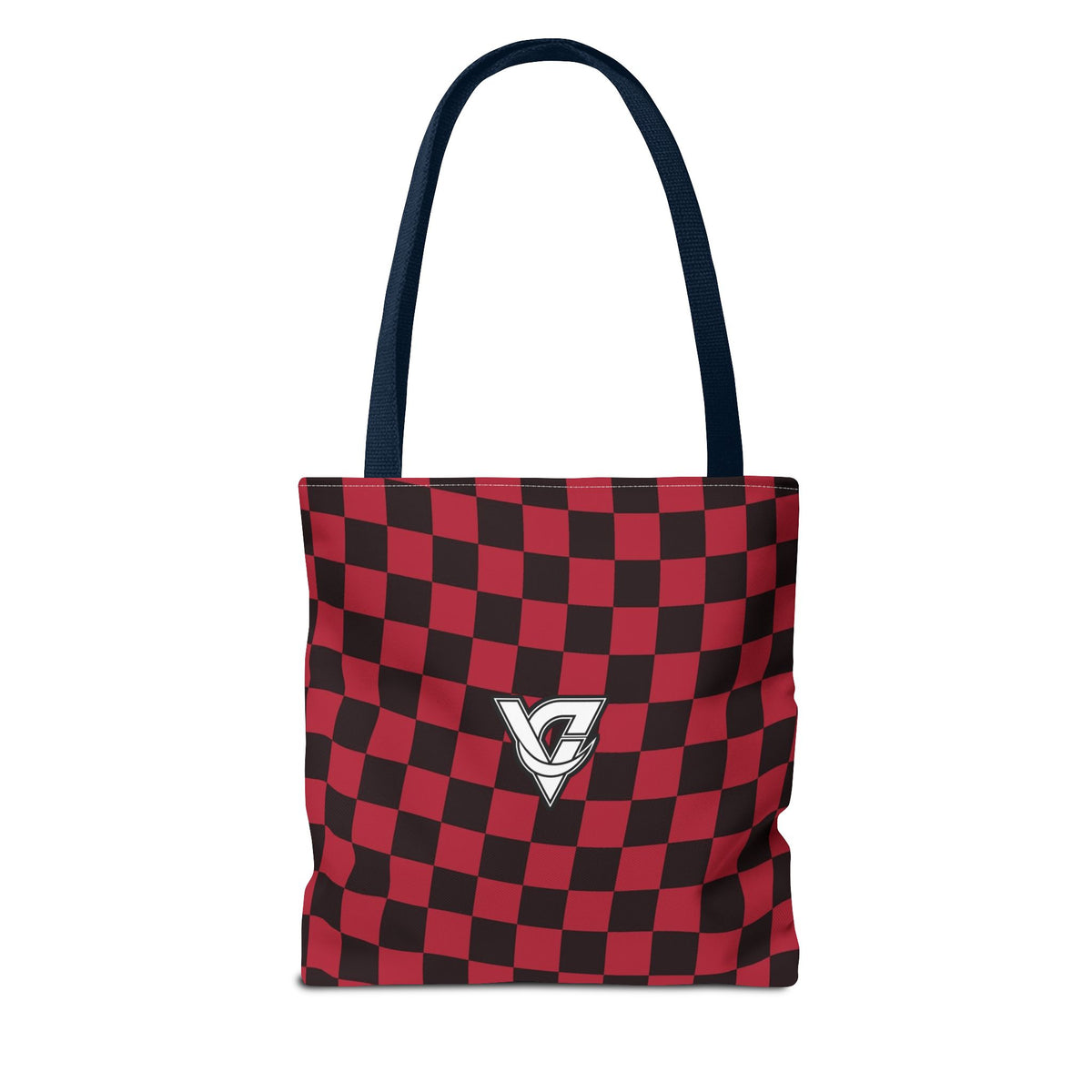 Spiced Wine Warp Check Tote Bag — All-Over Print Gym & Everyday Tote