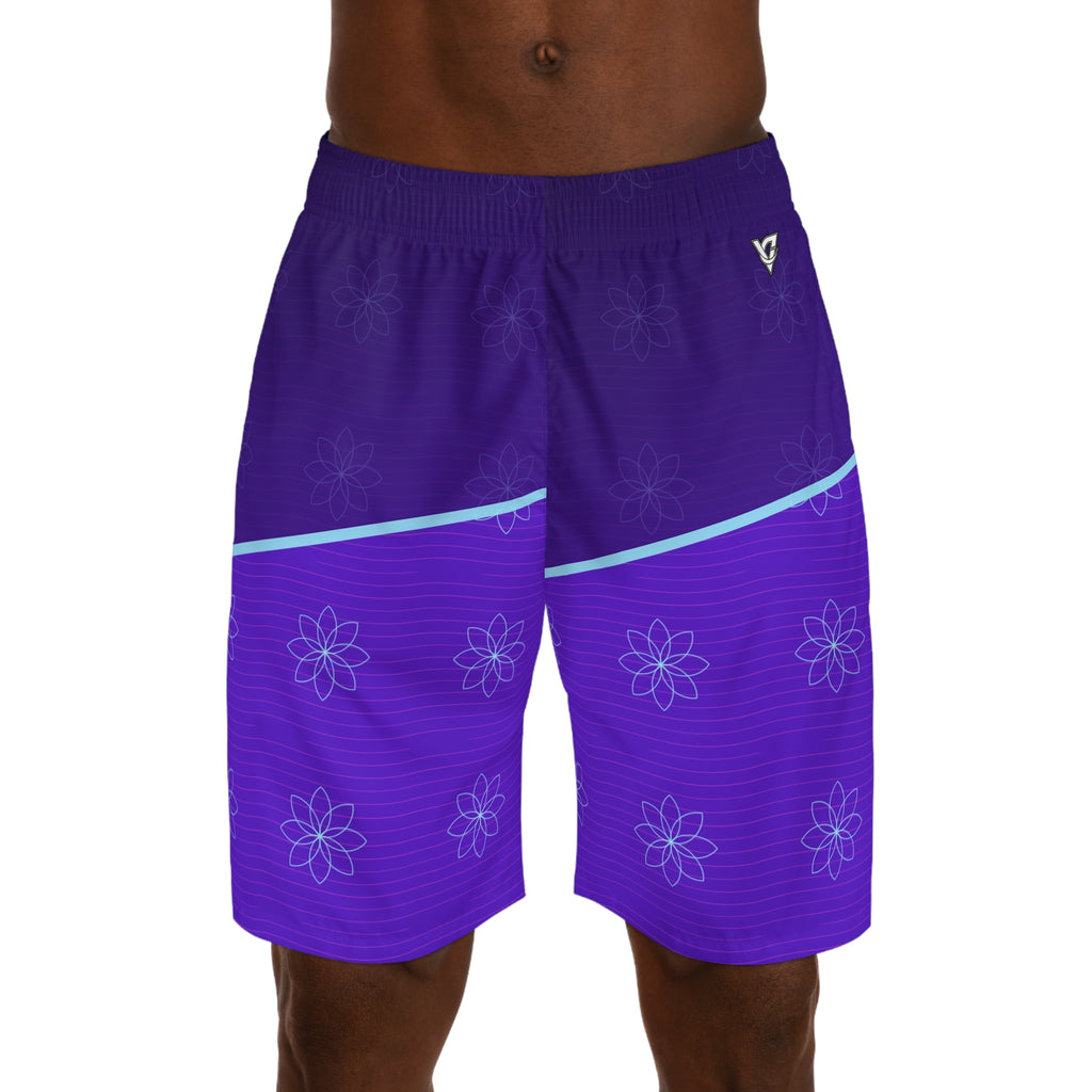 Yoga Ultra Violet Flow Lotus Men's Athletic Shorts with Pockets