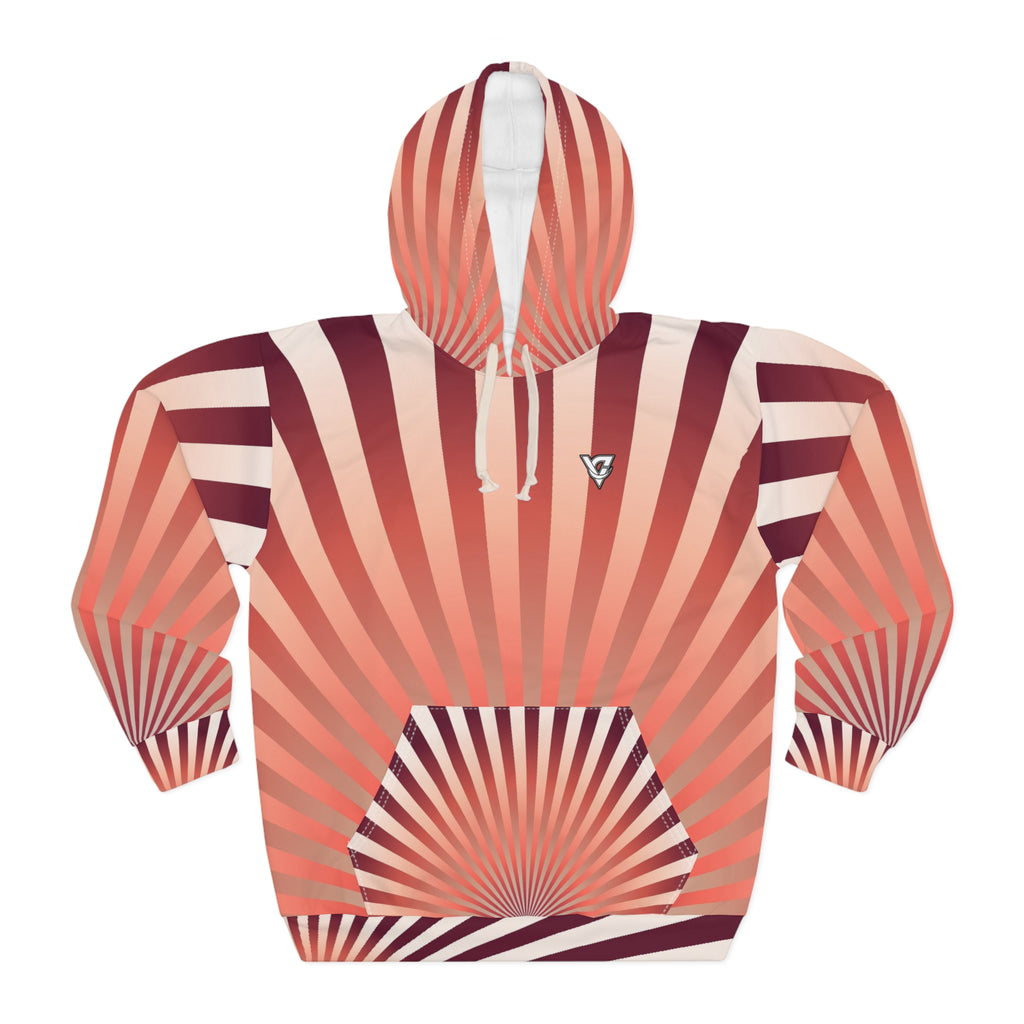 Coral Sunburst Women's Pullover Hoodie