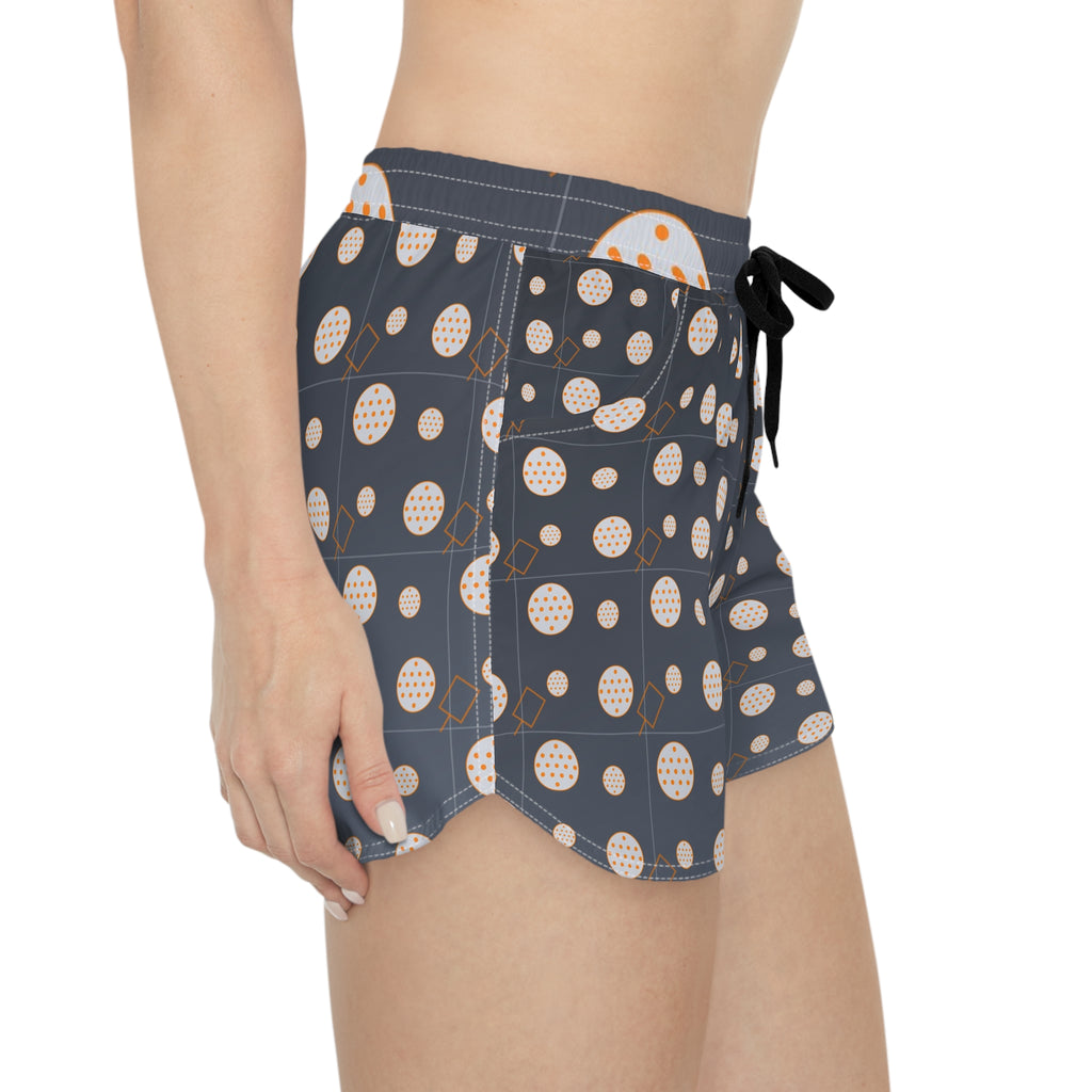 Pickleball Slate Storm Dink Dot Women's Athletic Shorts with Pockets
