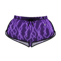 Women's Grape Lightning Relaxed Shorts — All-Over Print Running & Workout Shorts