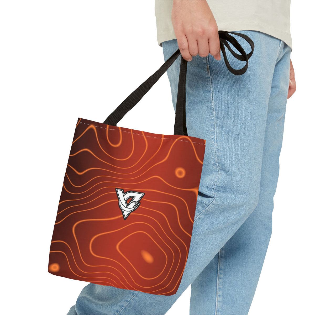 Sunset Orchard Topo Tote Bag — All-Over Print Gym & Everyday Tote