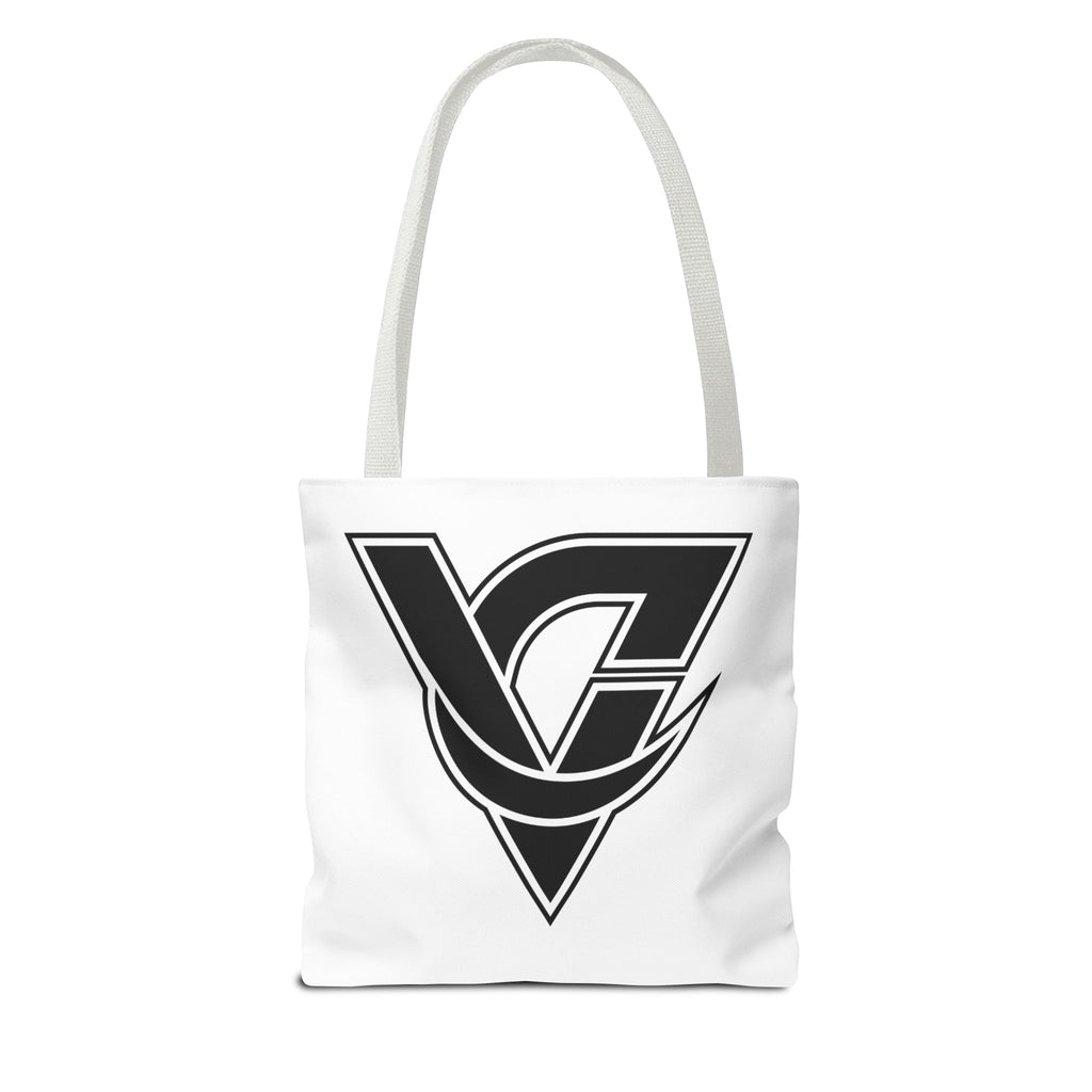 Monogram V Triangle Tote Bag – Bold Black Logo All-Over Print