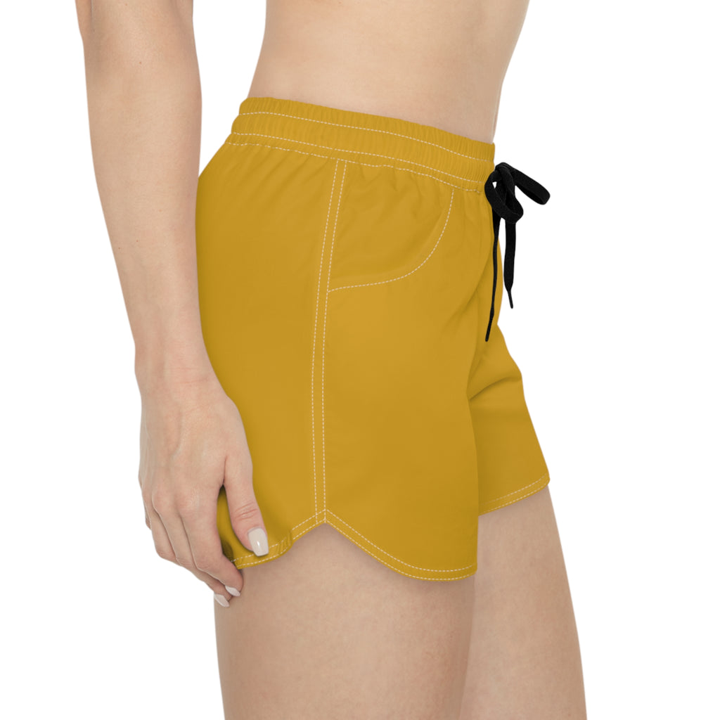 Women's Multipurpose Athletic Shorts with Pockets | Mustard Gold Essential