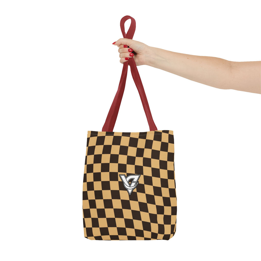 Desert Warp Check Tote Bag — All-Over Print Gym & Everyday Tote