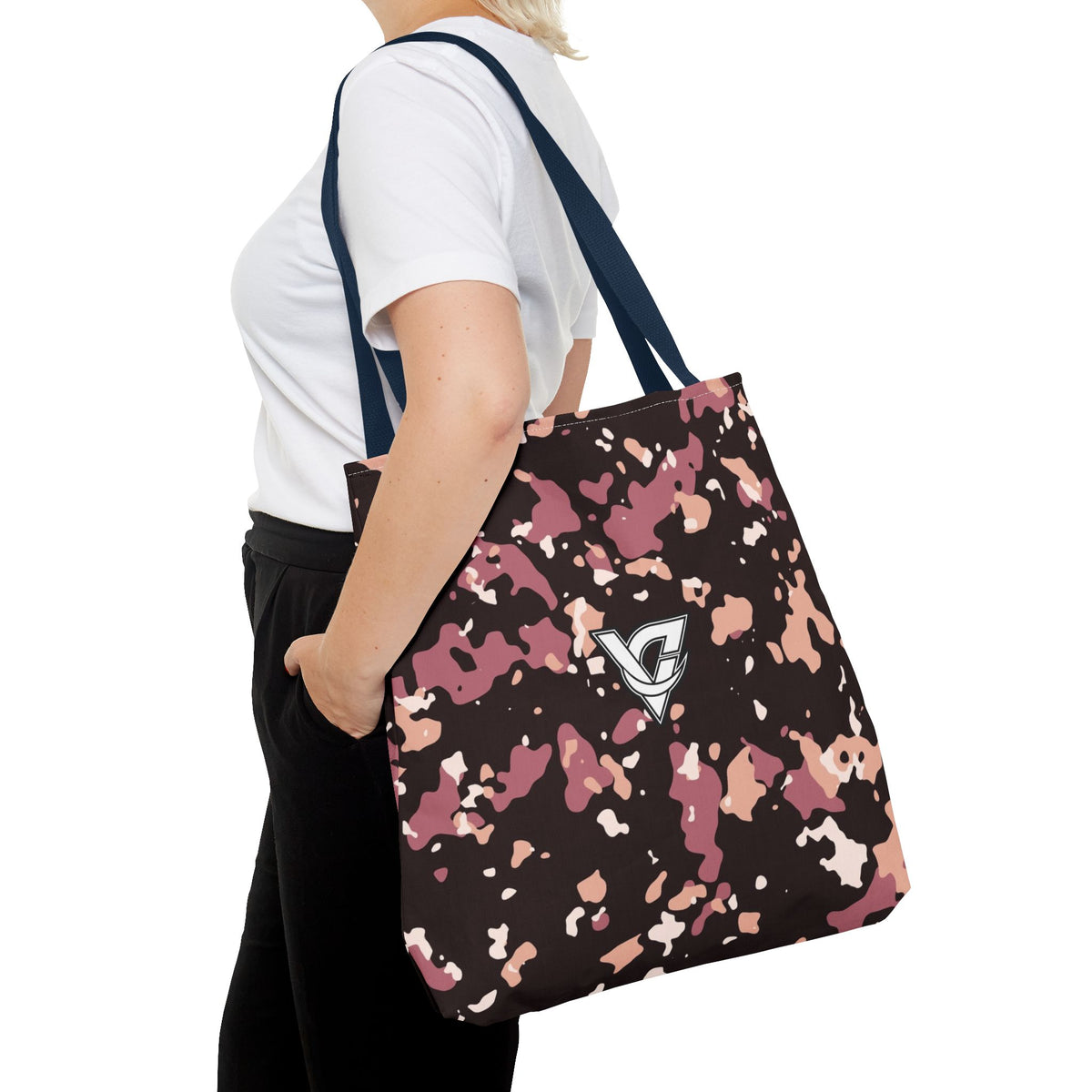 Rose Gold Splatter Tote Bag — All-Over Print Gym & Everyday Tote