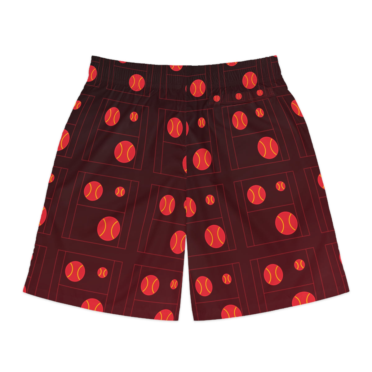 Tennis Crimson Blaze Baseline Seam Men's Athletic Shorts with Pockets