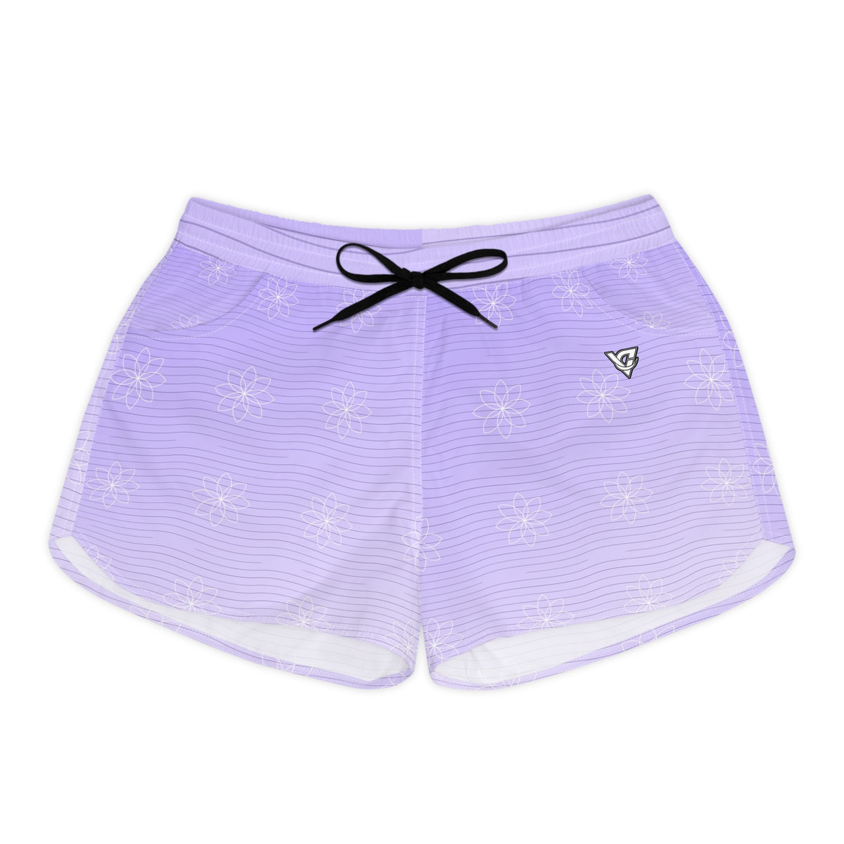 Yoga Lavender Mist Flow Lotus Women's Athletic Shorts with Pockets